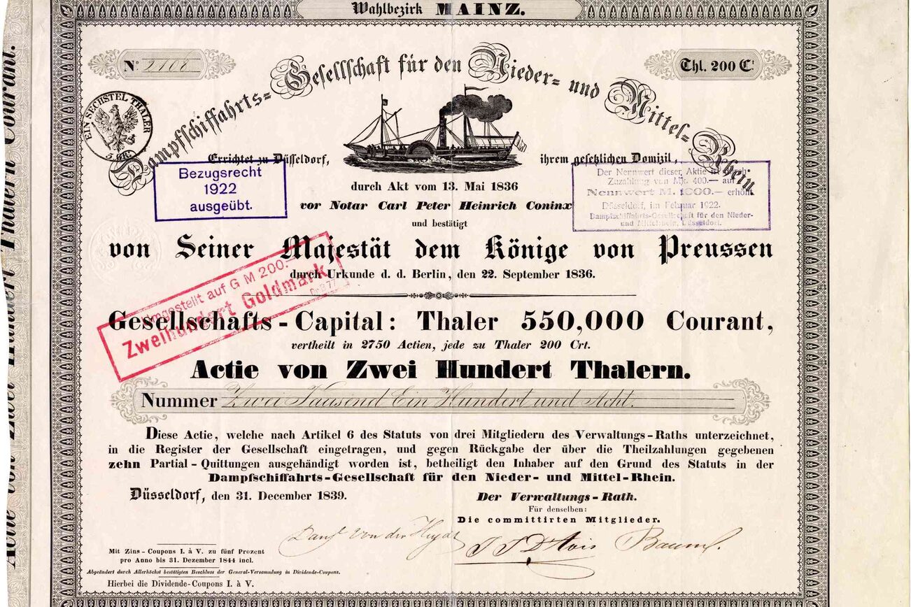 Dampfschiffahrts-Gesellschaft für den Nieder- und Mittel-Rhein, cuota 31.