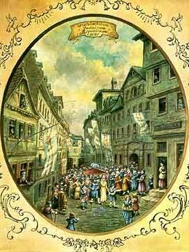 Hochzeitszug in der Mainzer Judengasse