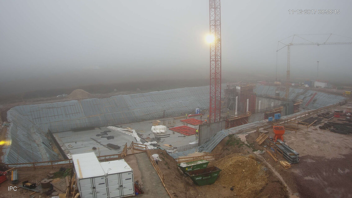 Chantier du nouveau bassin de rétention des eaux pluviales d'Ebersheim Décembre 2017