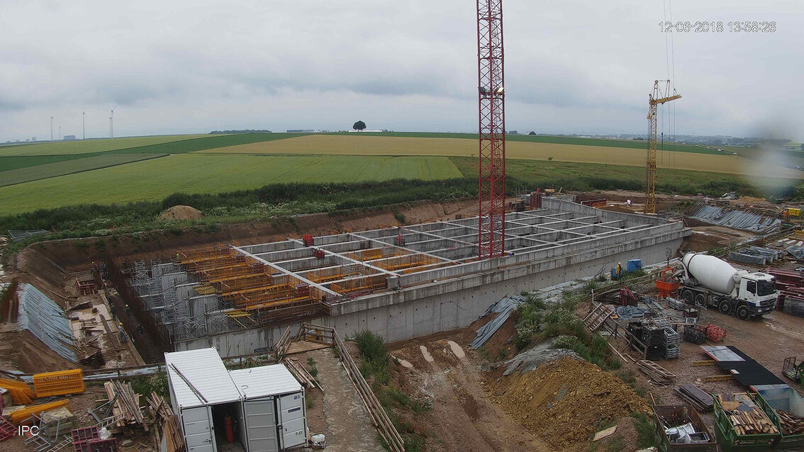 Chantier du bassin de rétention des eaux pluviales 2018