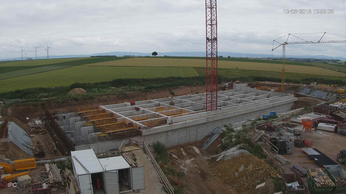 Chantier du bassin de rétention des eaux pluviales 2018