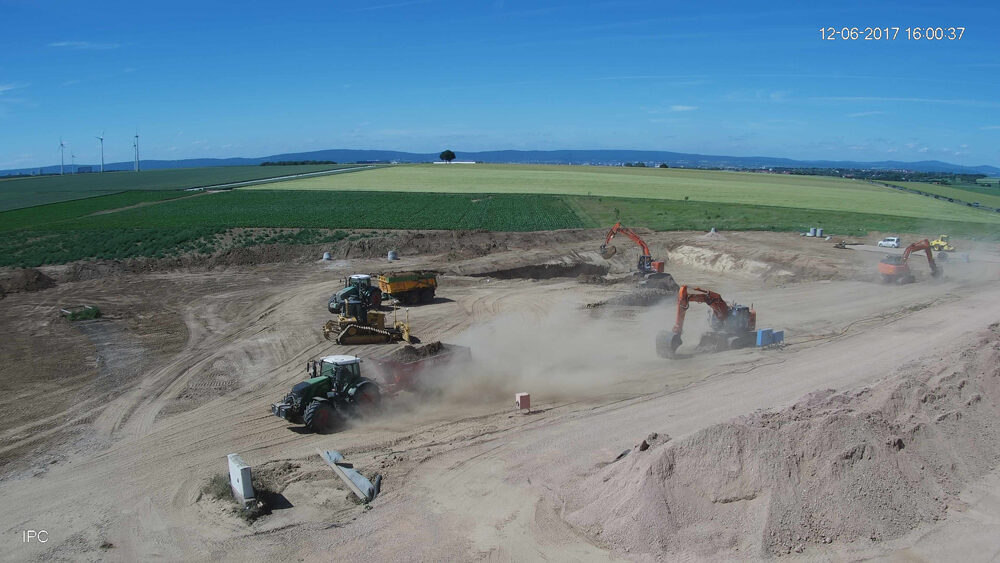 Chantier du nouveau bassin de rétention des eaux pluviales d'Ebersheim