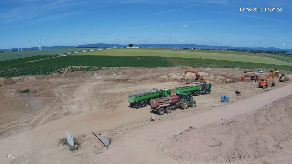 Chantier du nouveau bassin de rétention des eaux pluviales d'Ebersheim