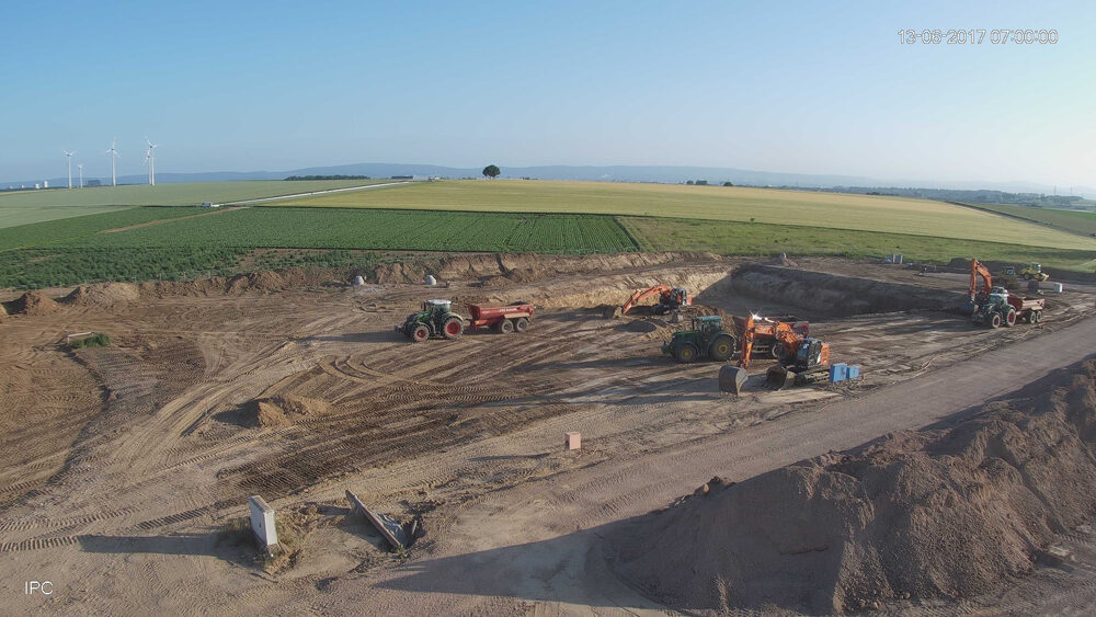 Chantier du nouveau bassin de rétention des eaux pluviales d'Ebersheim
