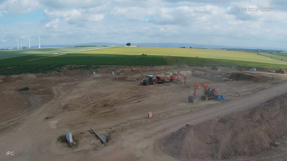 Chantier du nouveau bassin de rétention des eaux pluviales d'Ebersheim