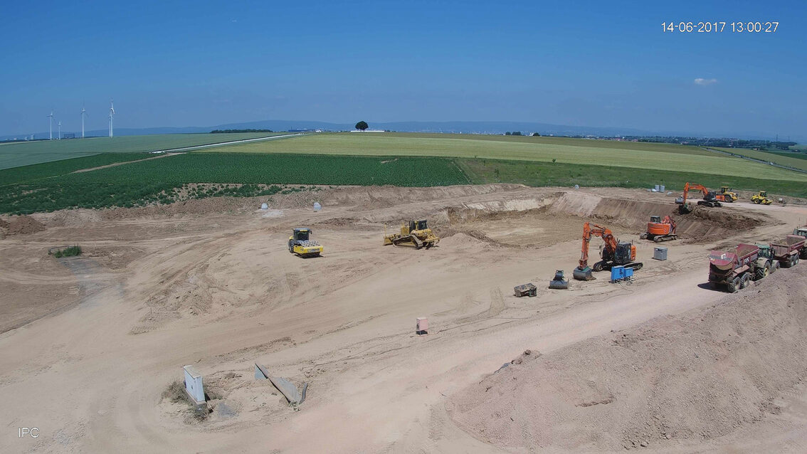 Chantier du nouveau bassin de rétention des eaux pluviales d'Ebersheim