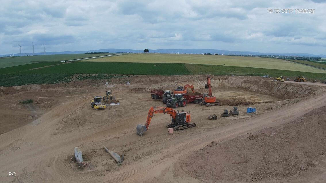 Chantier du nouveau bassin de rétention des eaux pluviales d'Ebersheim
