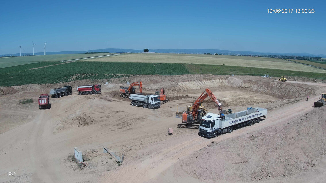 Chantier du nouveau bassin de rétention des eaux pluviales d'Ebersheim