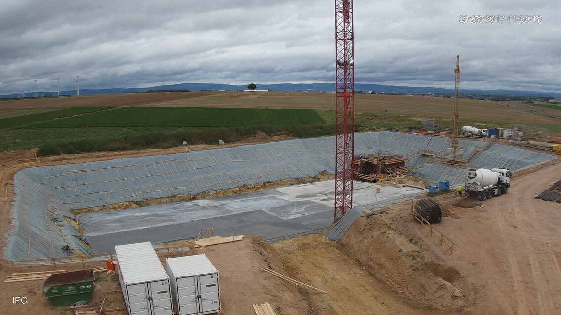 Construction d'un nouveau bassin de rétention des eaux pluviales à Ebersheim