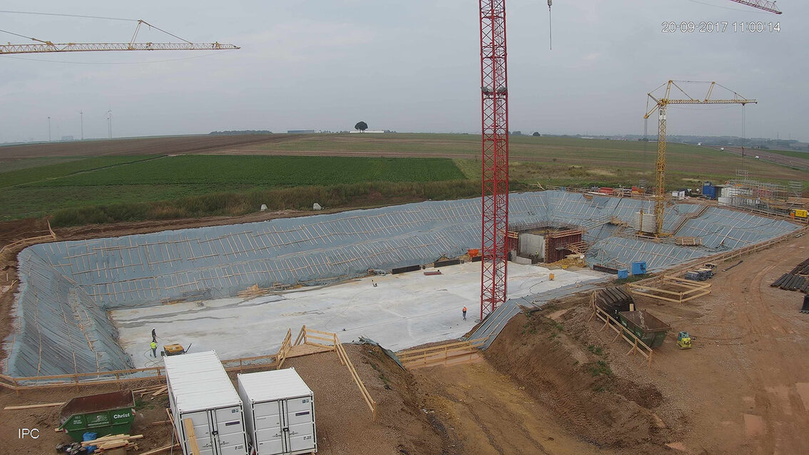 Construction d'un nouveau bassin de rétention des eaux pluviales à Ebersheim