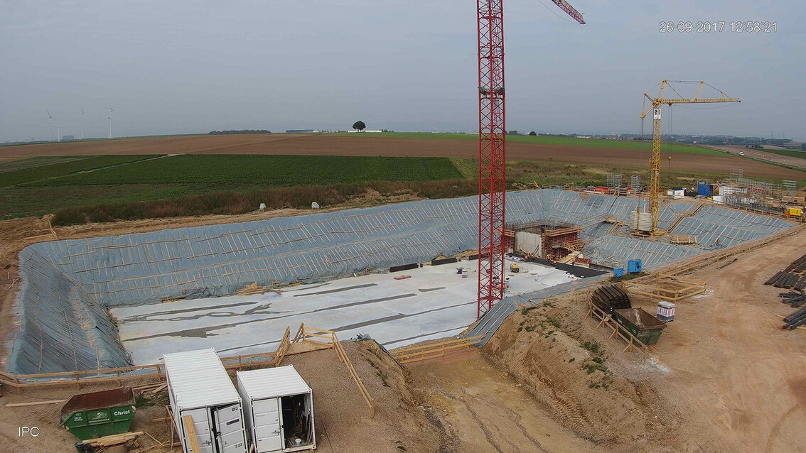 Construction d'un nouveau bassin de rétention des eaux pluviales à Ebersheim