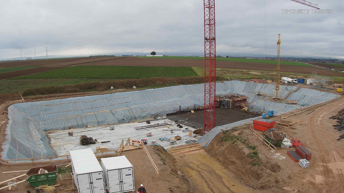 Construction d'un nouveau bassin de rétention des eaux pluviales à Ebersheim