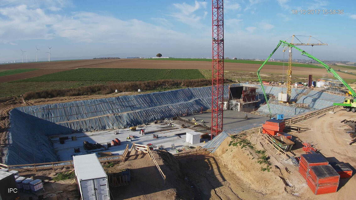 Construction d'un nouveau bassin de rétention des eaux pluviales à Ebersheim Octobre 2017