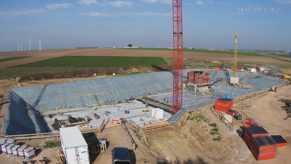 Construction d'un nouveau bassin de rétention des eaux pluviales à Ebersheim Octobre 2017