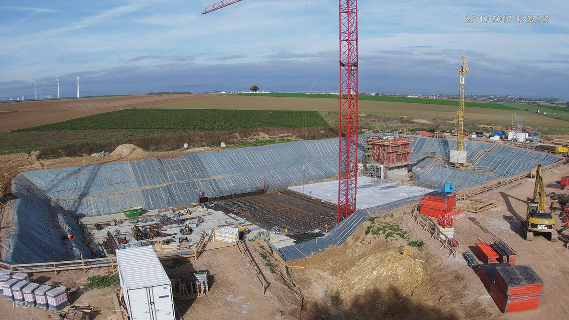 Construction d'un nouveau bassin de rétention des eaux pluviales à Ebersheim Octobre 2017