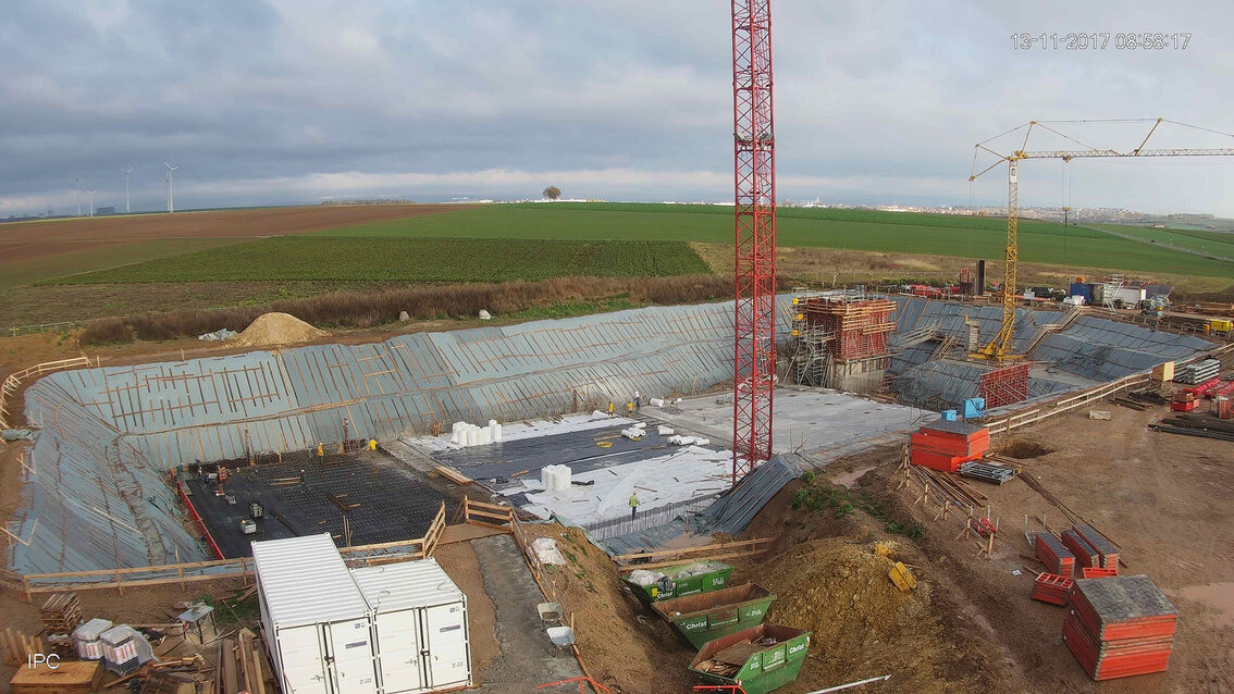 Construction d'un nouveau bassin de rétention des eaux pluviales à Ebersheim Novembre 2017