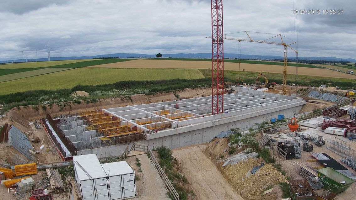 Chantier du bassin de rétention des eaux pluviales 2018