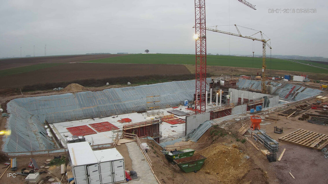 Construction d'un nouveau bassin de rétention des eaux pluviales à Ebersheim Janvier 2018