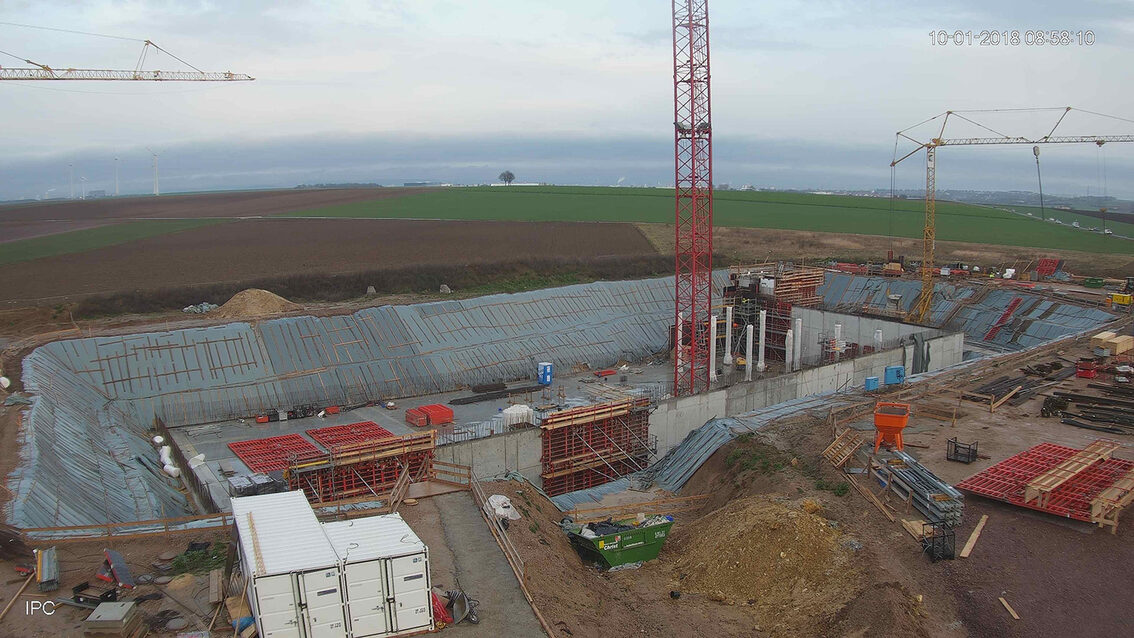 Construction d'un nouveau bassin de rétention des eaux pluviales à Ebersheim Janvier 2018