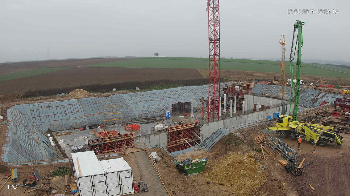 Construction d'un nouveau bassin de rétention des eaux pluviales à Ebersheim Janvier 2018