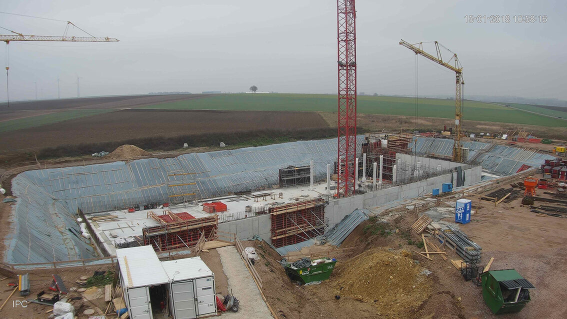 Construction d'un nouveau bassin de rétention des eaux pluviales à Ebersheim Janvier 2018