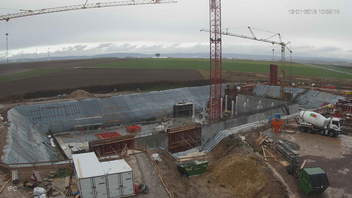 Construction d'un nouveau bassin de rétention des eaux pluviales à Ebersheim Janvier 2018