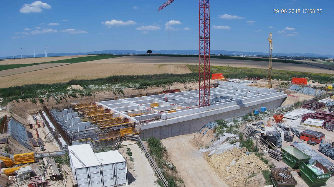Chantier du bassin de rétention des eaux pluviales 2018
