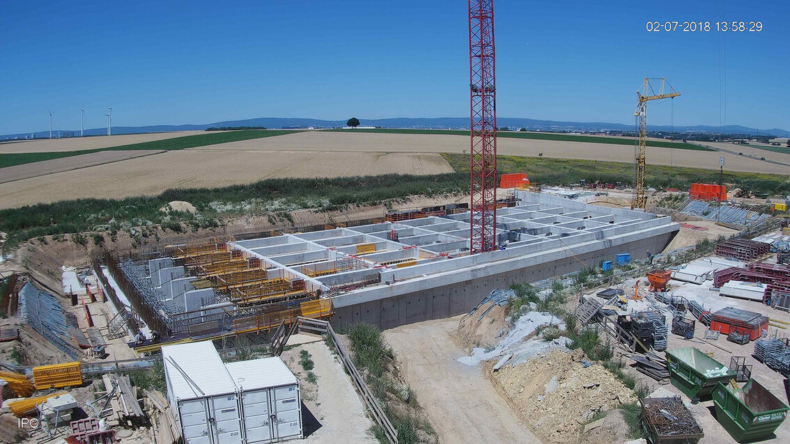 Chantier du bassin de rétention des eaux pluviales 2018