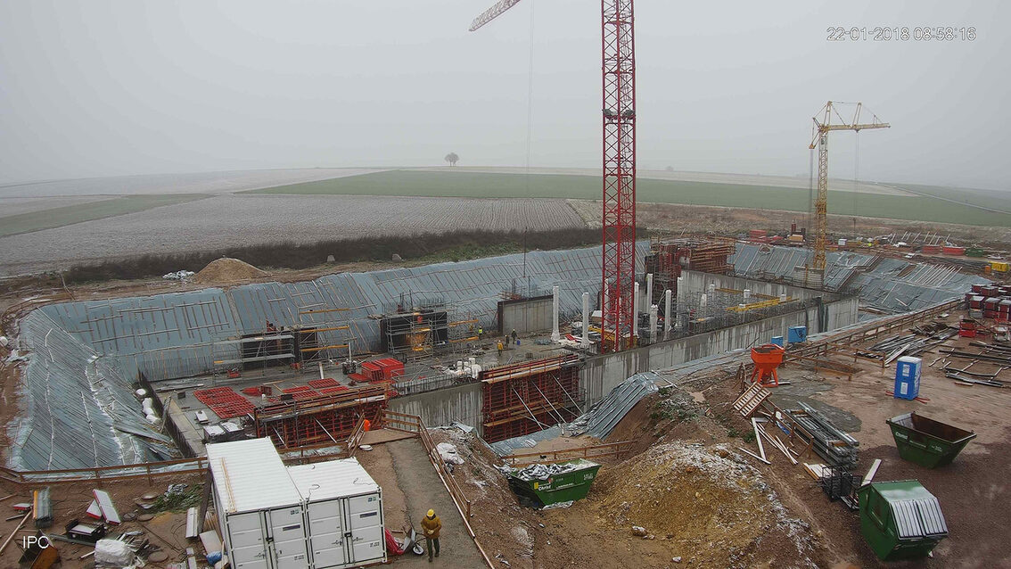 Construction d'un nouveau bassin de rétention des eaux pluviales à Ebersheim Janvier 2018
