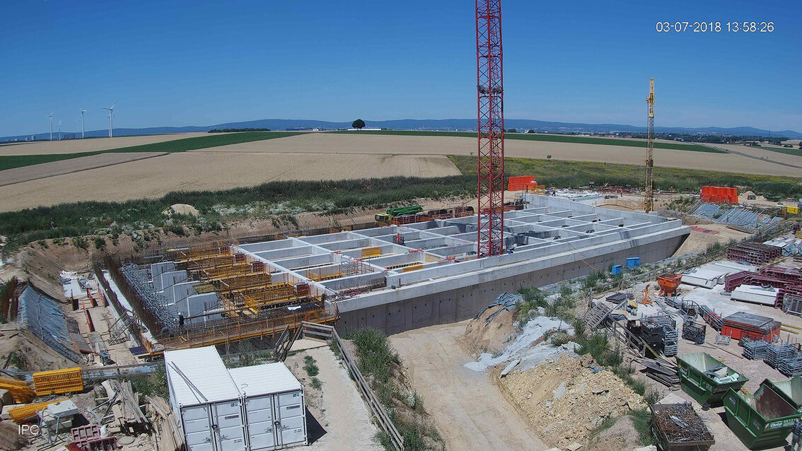 Chantier du bassin de rétention des eaux pluviales 2018