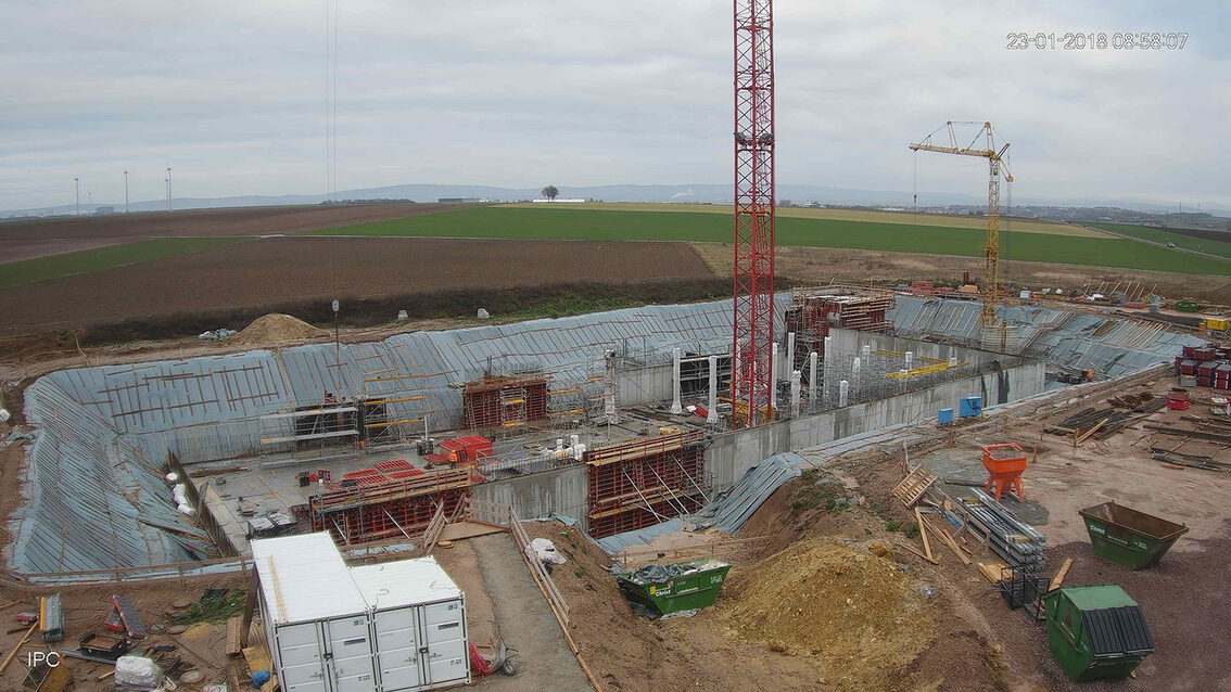 Construction d'un nouveau bassin de rétention des eaux pluviales à Ebersheim Janvier 2018