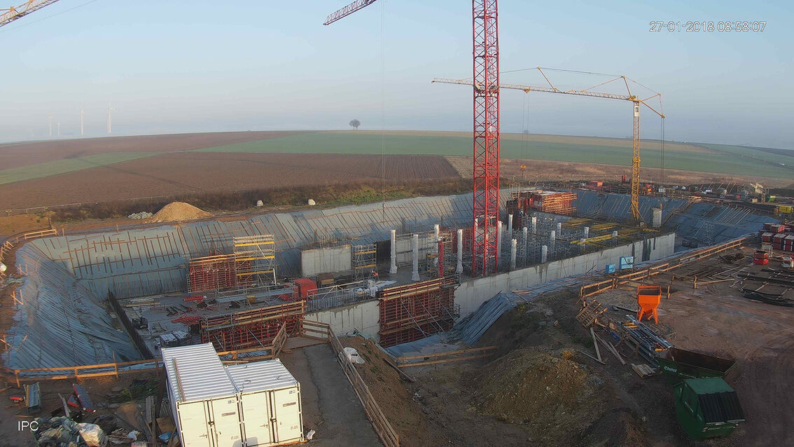 Construction d'un nouveau bassin de rétention des eaux pluviales à Ebersheim Janvier 2018