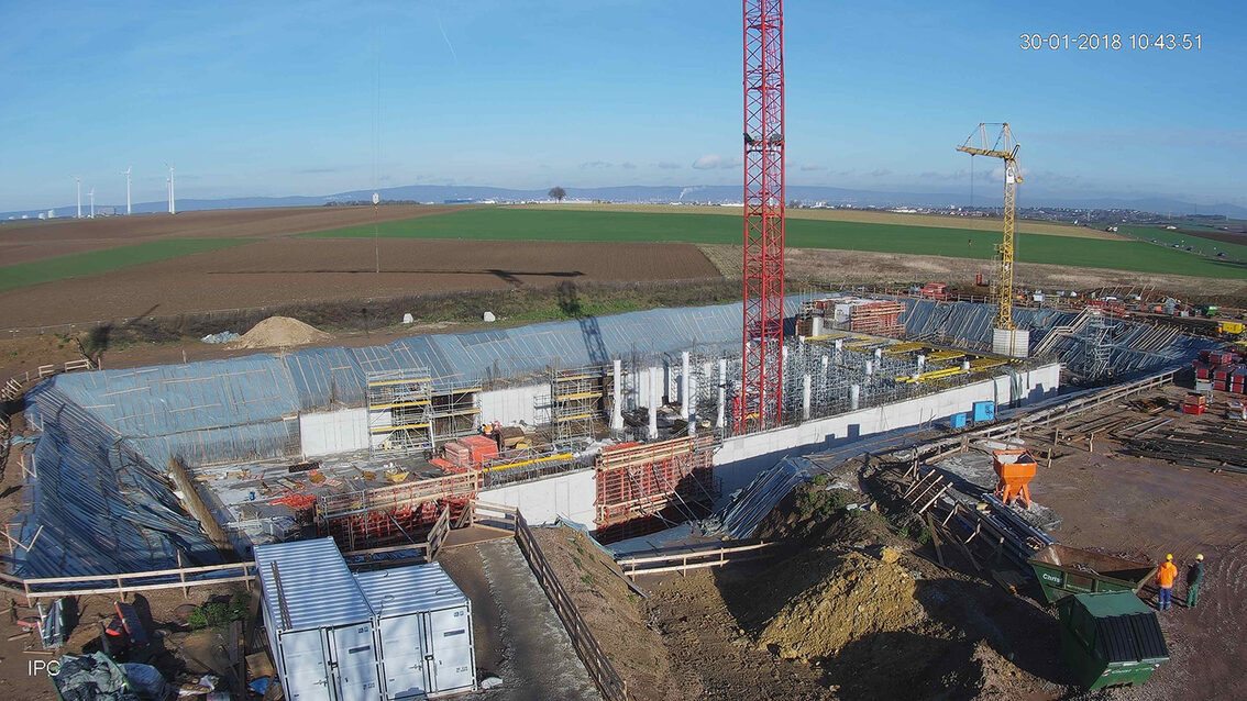 Construction d'un nouveau bassin de rétention des eaux pluviales à Ebersheim Janvier 2018