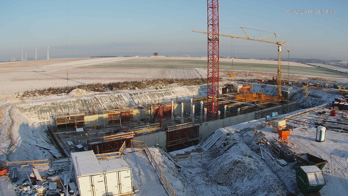Construction d'un nouveau bassin de rétention des eaux pluviales à Ebersheim Février 2018