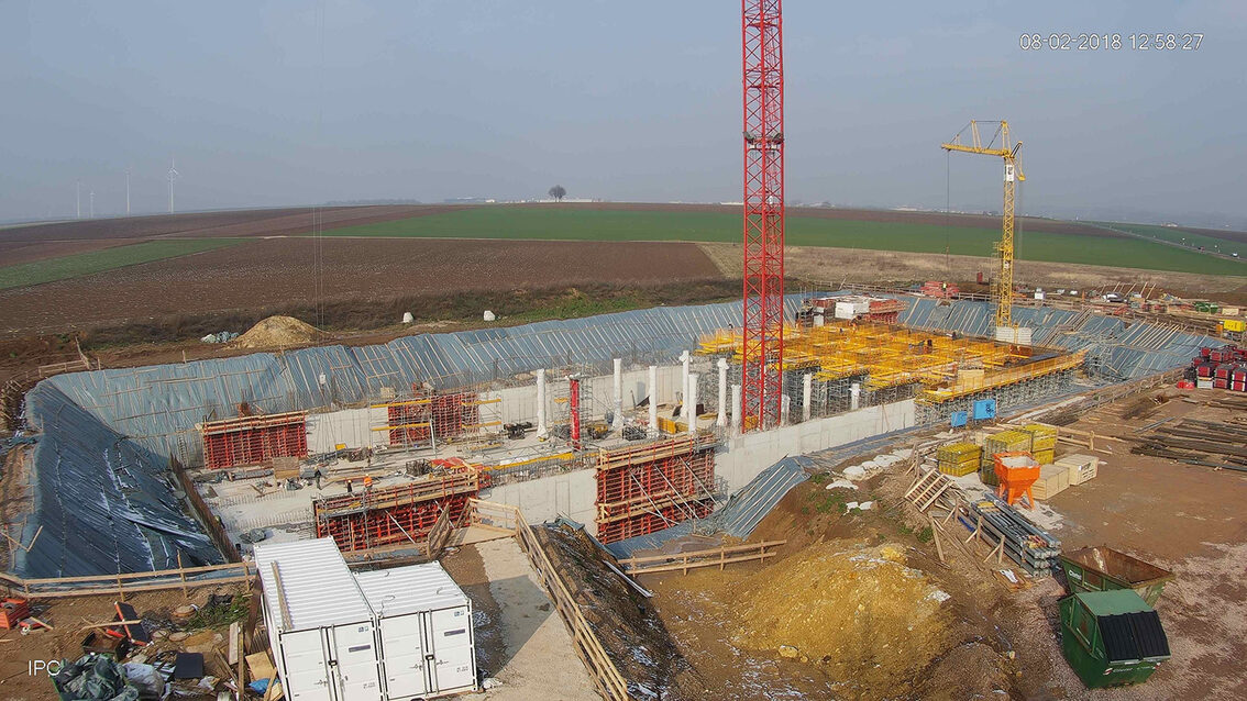 Construction d'un nouveau bassin de rétention des eaux pluviales à Ebersheim Février 2018