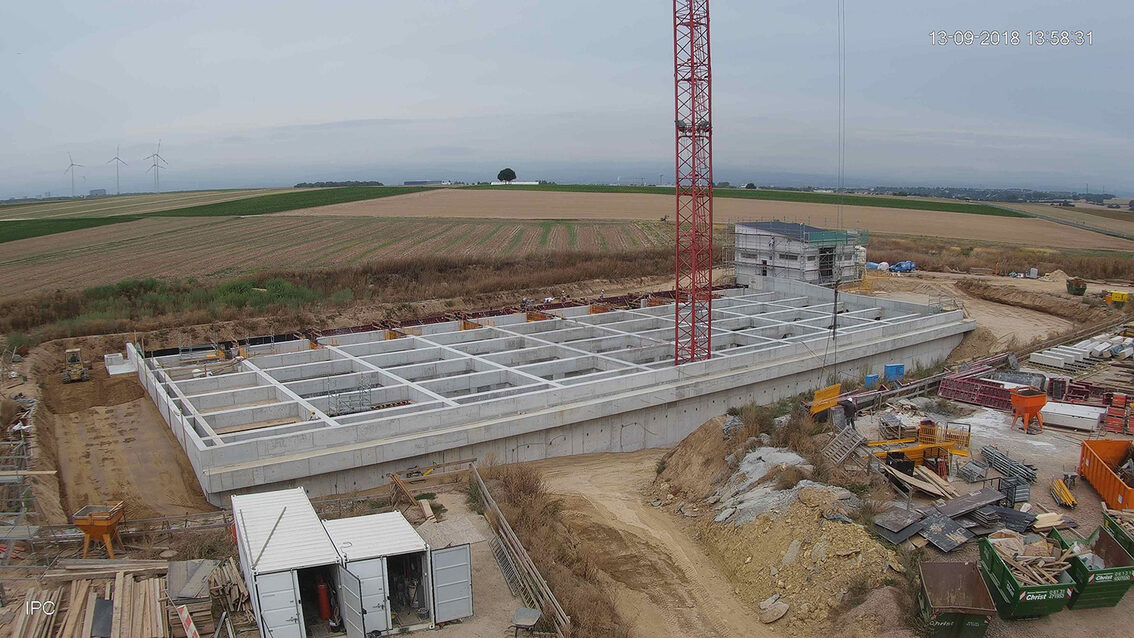 Chantier du bassin de rétention des eaux pluviales 2018