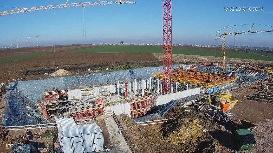 Construction d'un nouveau bassin de rétention des eaux pluviales à Ebersheim Février 2018