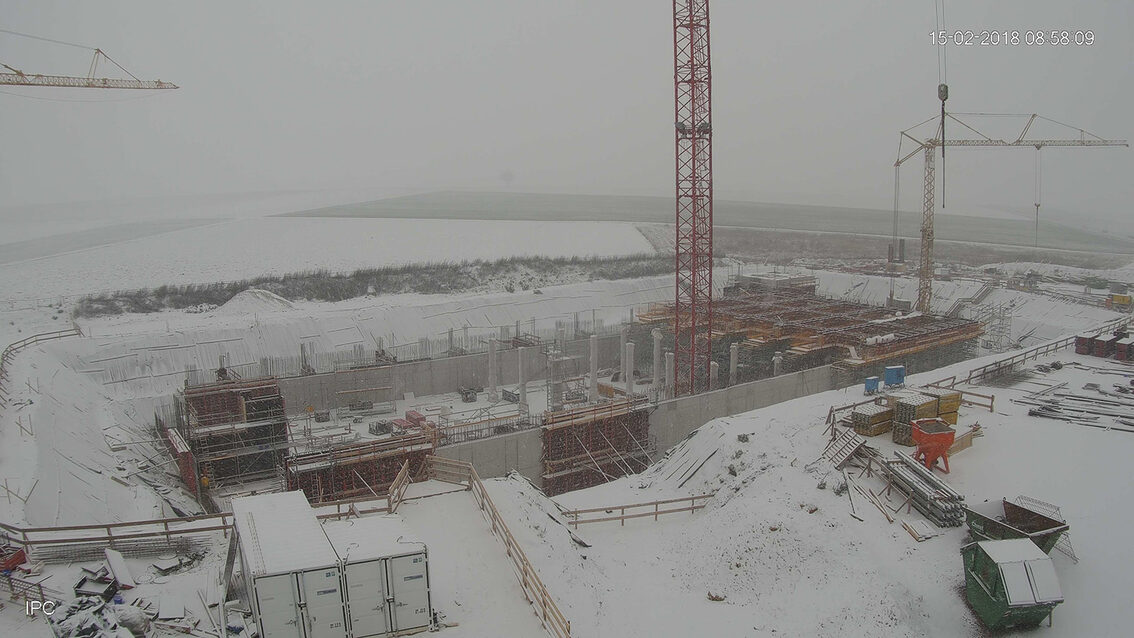 Construction d'un nouveau bassin de rétention des eaux pluviales à Ebersheim Février 2018