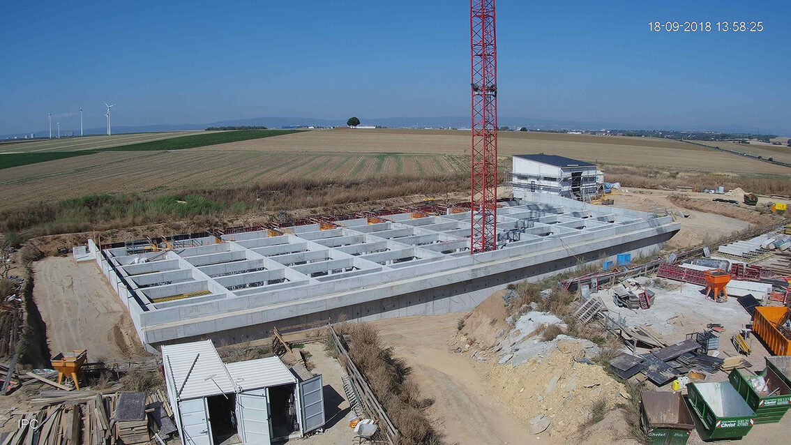 Chantier du bassin de rétention des eaux pluviales 2018