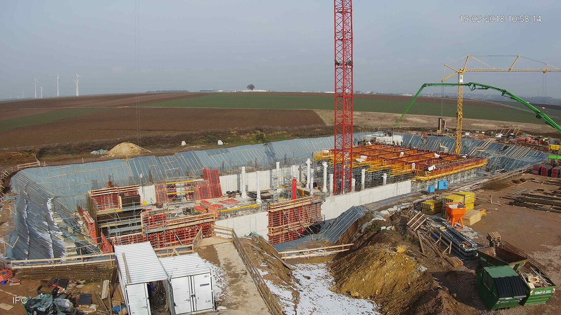 Construction d'un nouveau bassin de rétention des eaux pluviales à Ebersheim Février 2018