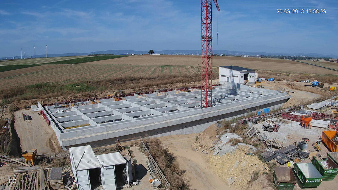 Chantier du bassin de rétention des eaux pluviales 2018