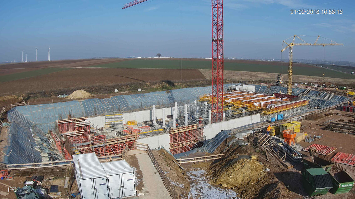 Construction d'un nouveau bassin de rétention des eaux pluviales à Ebersheim Février 2018