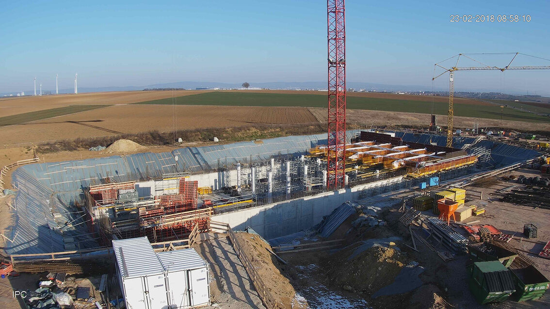 Construction d'un nouveau bassin de rétention des eaux pluviales à Ebersheim Février 2018