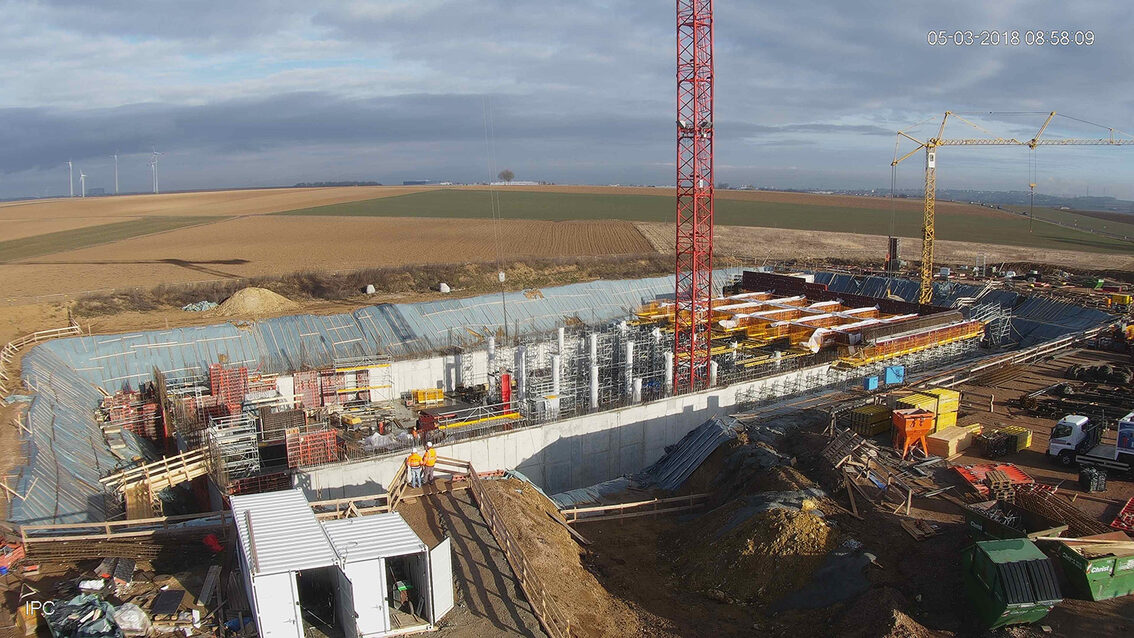 Construction d'un nouveau bassin de rétention des eaux pluviales à Ebersheim mars 2018