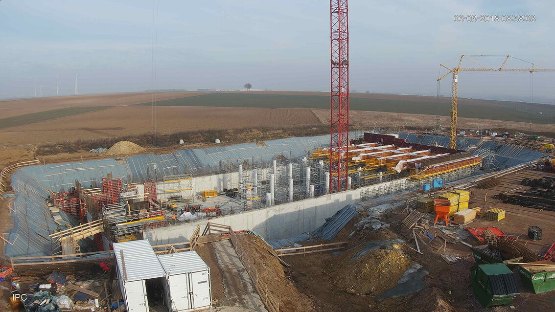 Construction d'un nouveau bassin de rétention des eaux pluviales à Ebersheim mars 2018