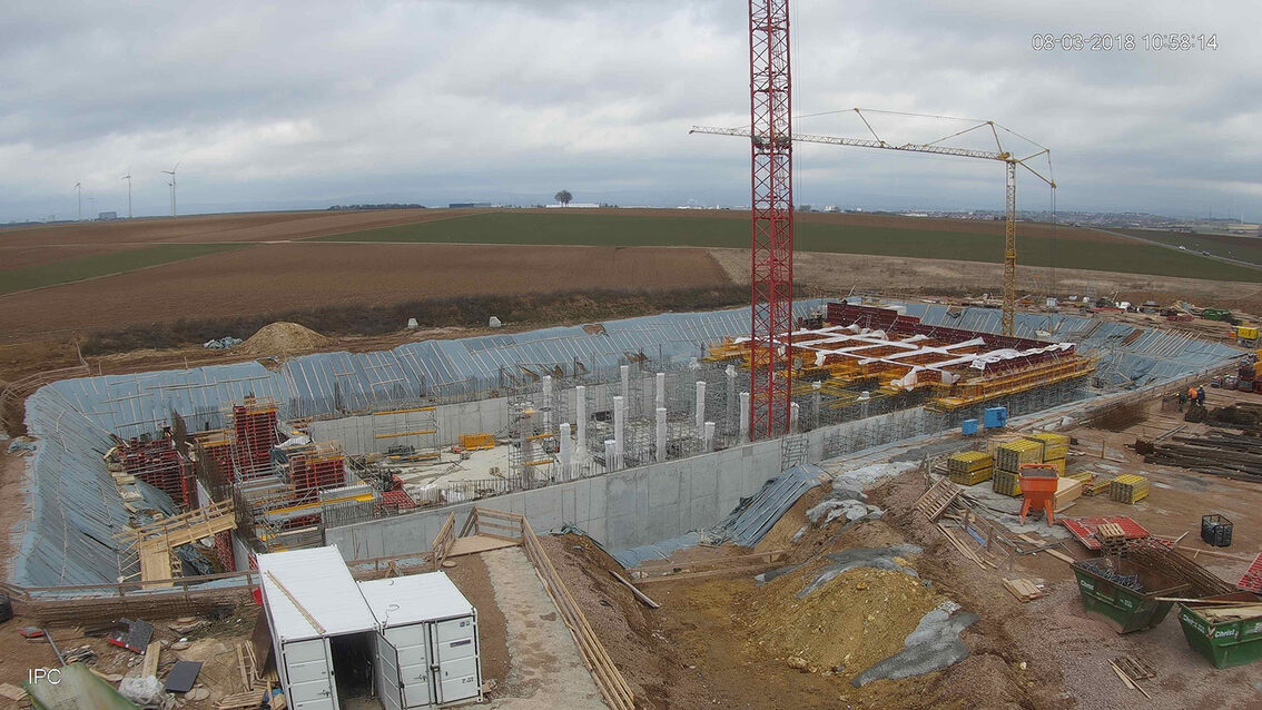 Construction d'un nouveau bassin de rétention des eaux pluviales à Ebersheim mars 2018