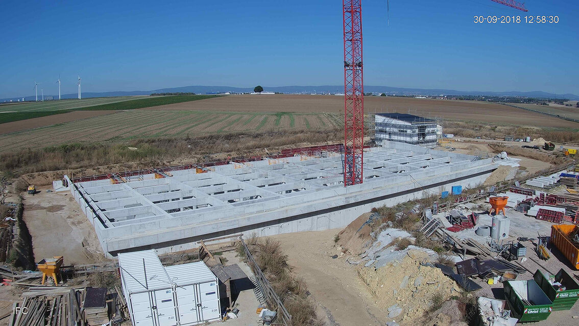 Chantier du bassin de rétention des eaux pluviales 2018