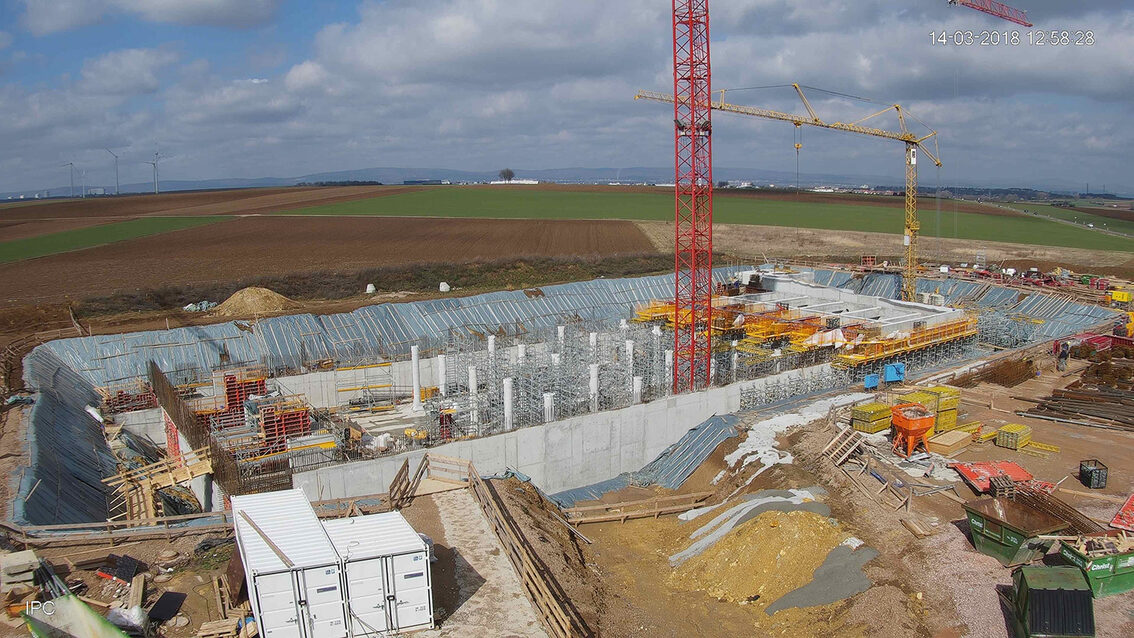 Construction d'un nouveau bassin de rétention des eaux pluviales à Ebersheim mars 2018