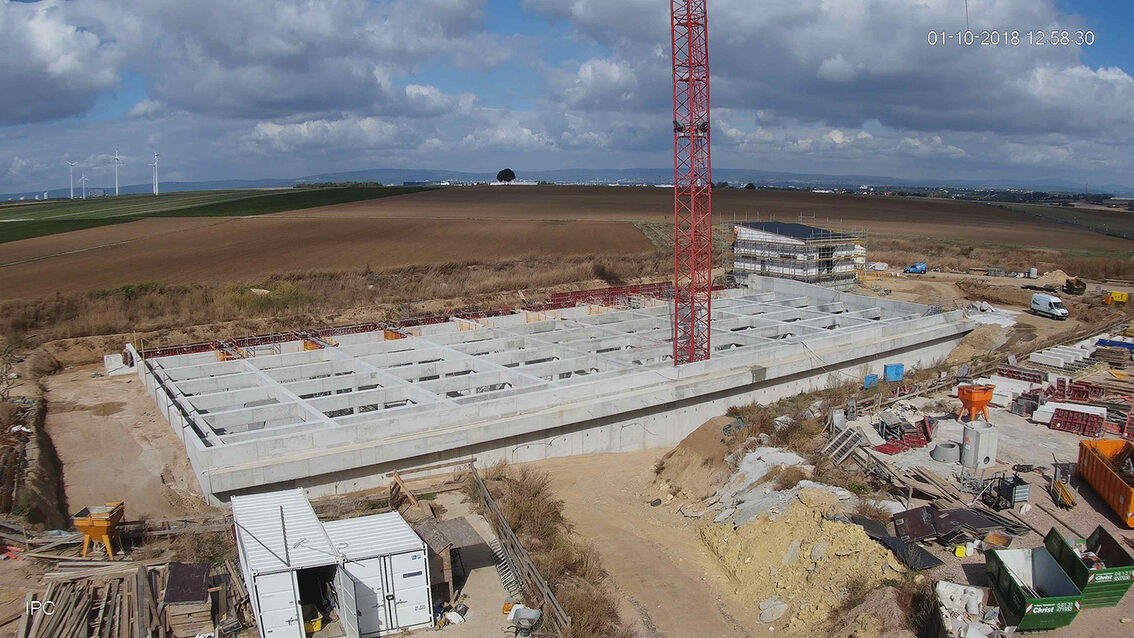 Chantier du bassin de rétention des eaux pluviales 2018