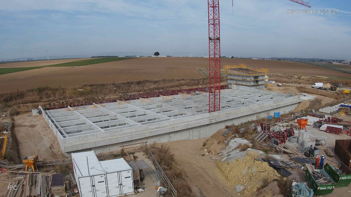 Chantier du bassin de rétention des eaux pluviales 2018